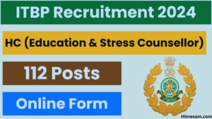 ITBP Recruitment 2024 Notification Out for HC (Education and Stress Counsellor)