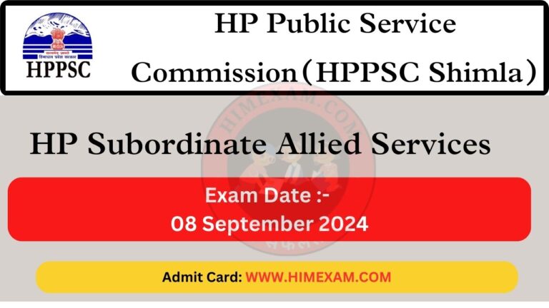 HP Allied Admit card 2024