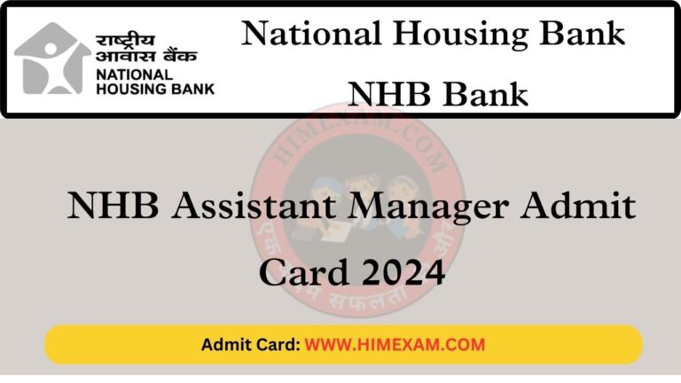 NHB Assistant Manager Admit Card 2024