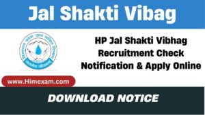 HP Jal Shakti Vibhag Recruitment Check Notification & Apply Online