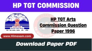 HP TGT Arts Commission Question Paper 1996