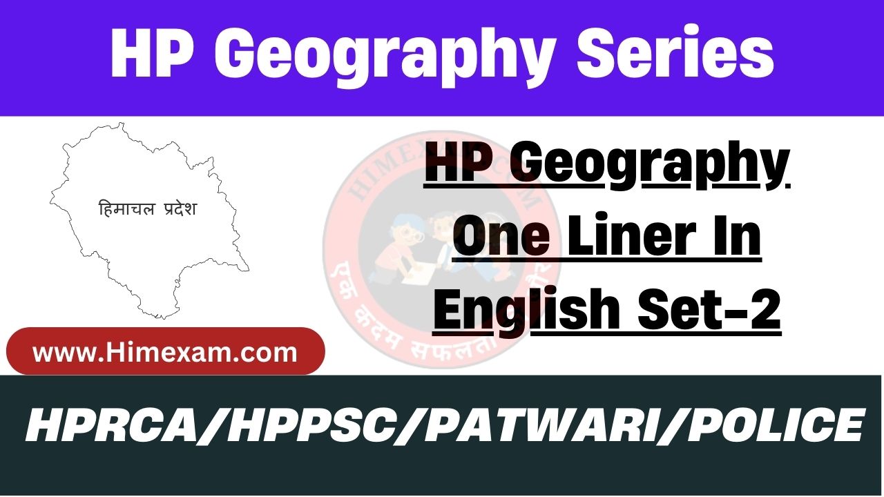 HP Geography One Liner In English Set-2