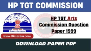 HP TGT Arts Commission Question Paper 1999