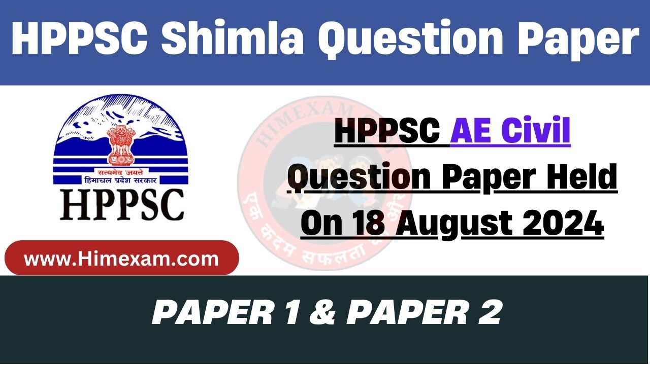 HPPSC AE Civil Question Paper Held On 18 August 2024