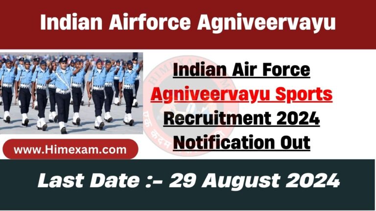 Indian Air Force Agniveervayu Sports Recruitment 2024 Notification Out