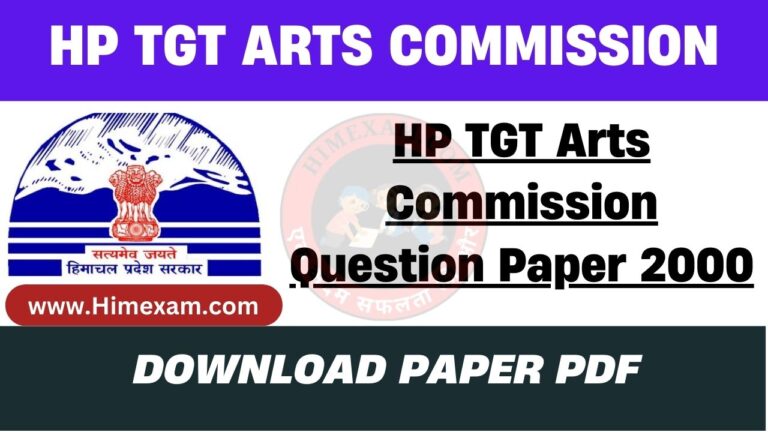 HP TGT Arts Commission Question Paper 2000