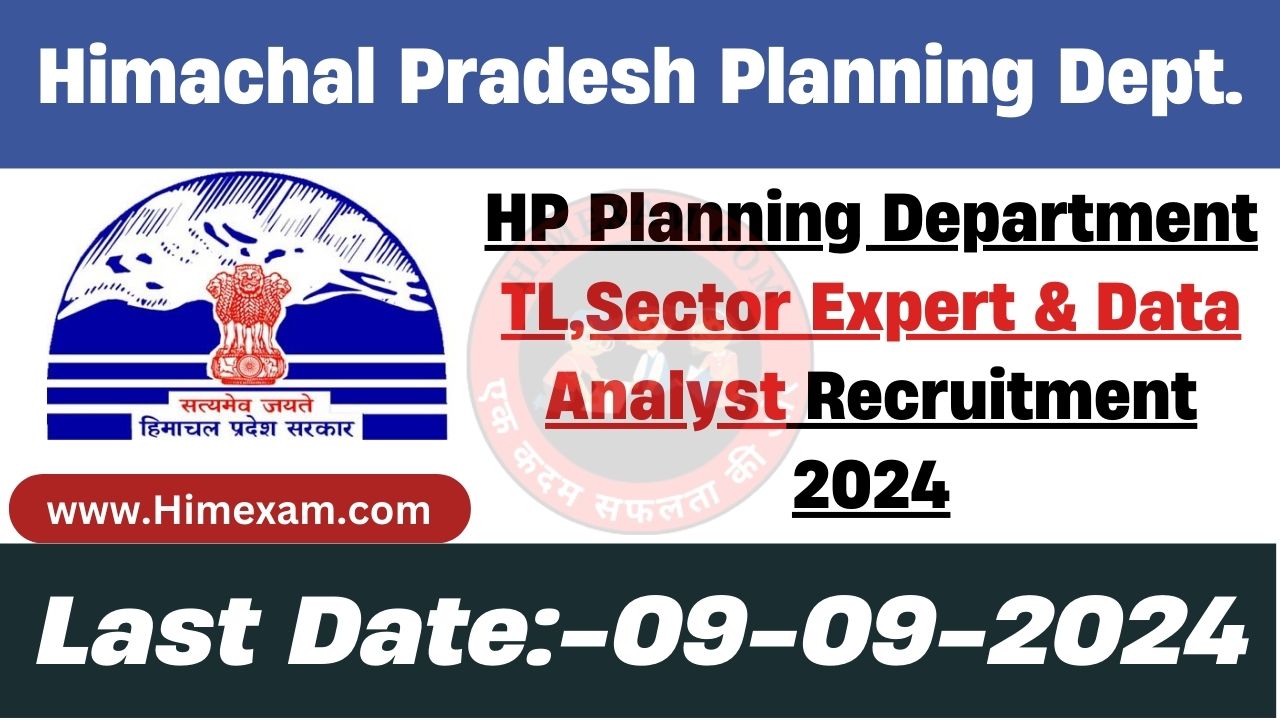 HP Planning Department TL,Sector Expert & Data Analyst Recruitment 2024