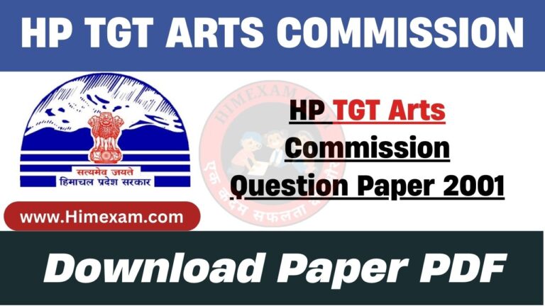 HP TGT Arts Commission Question Paper 2001