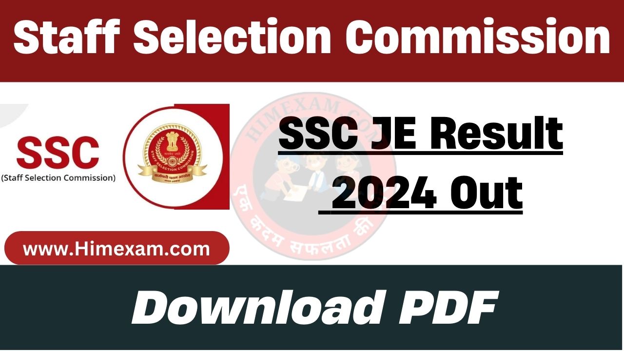 SSC JE Result 2024 Out