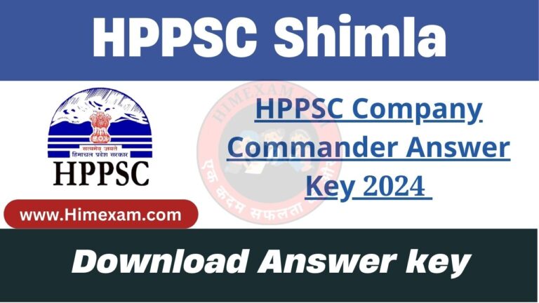 HPPSC Company Commander Answer Key 2024