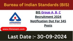 BIS Group A, B, C Recruitment 2024 Notification Out For 345 Posts