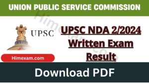 UPSC NDA 2/2024 Written Exam Result