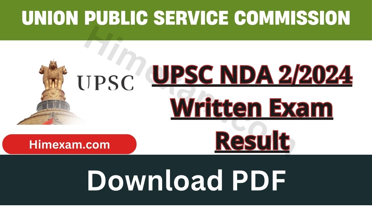 UPSC NDA 2/2024 Written Exam Result