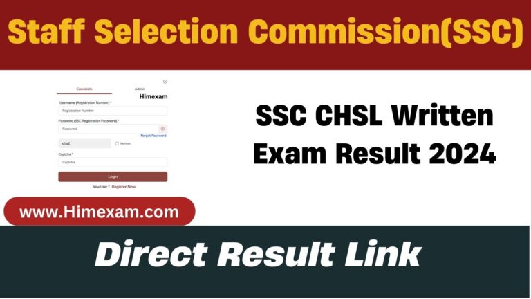 SSC CHSL Written Exam Result 2024