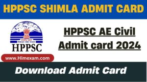 HPPSC AE Civil Admit card 2024