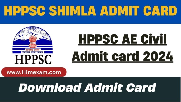 HPPSC AE Civil Admit card 2024