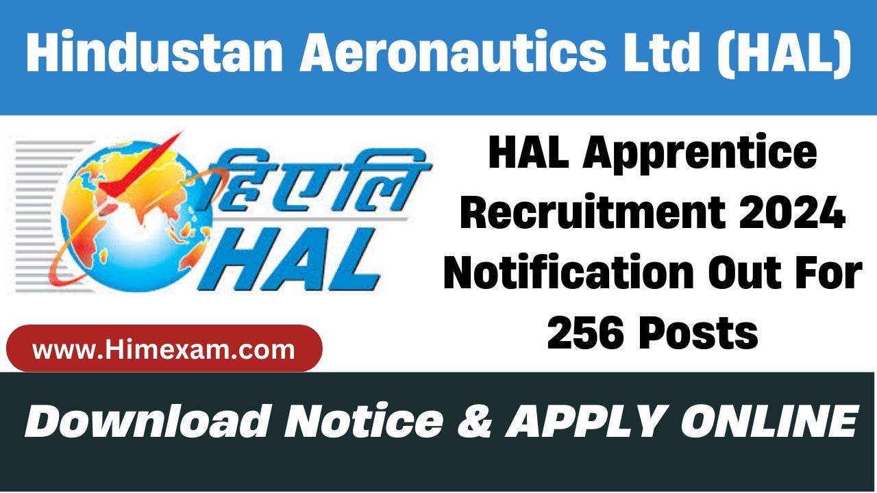 HAL Apprentice Recruitment 2024 Notification Out For 256 Posts