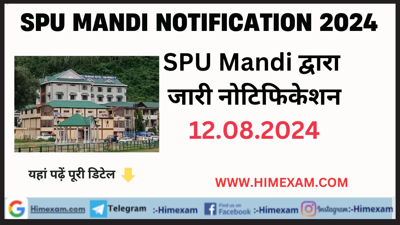 SPU Mandi All Notifications 12 August 2024