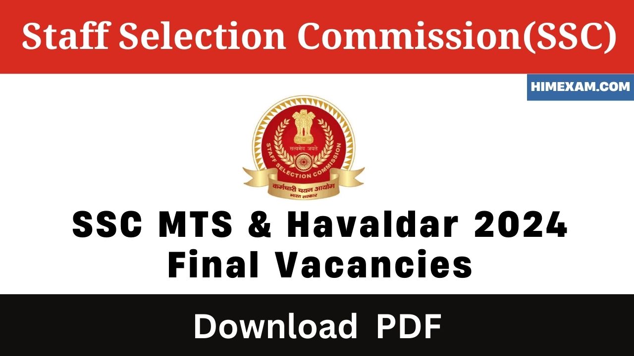 SSC MTS & Havaldar 2024 Final Vacancies