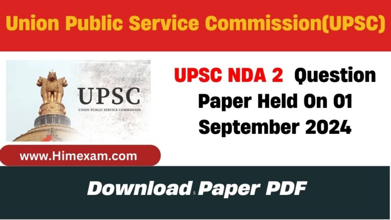 UPSC NDA 2 Question Paper Held On 01 September 2024