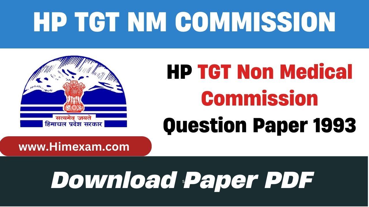 HP TGT NM Commission Question Paper 1993