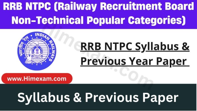 RRB NTPC Syllabus & Previous Year Paper