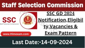 SSC GD 2024 Notification,Eligibilty,Vacancies & Exam Pattern