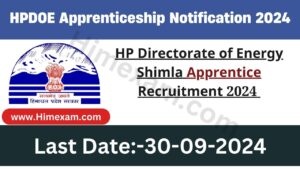 HP Directorate of Energy Shimla Apprentice Recruitment 2024