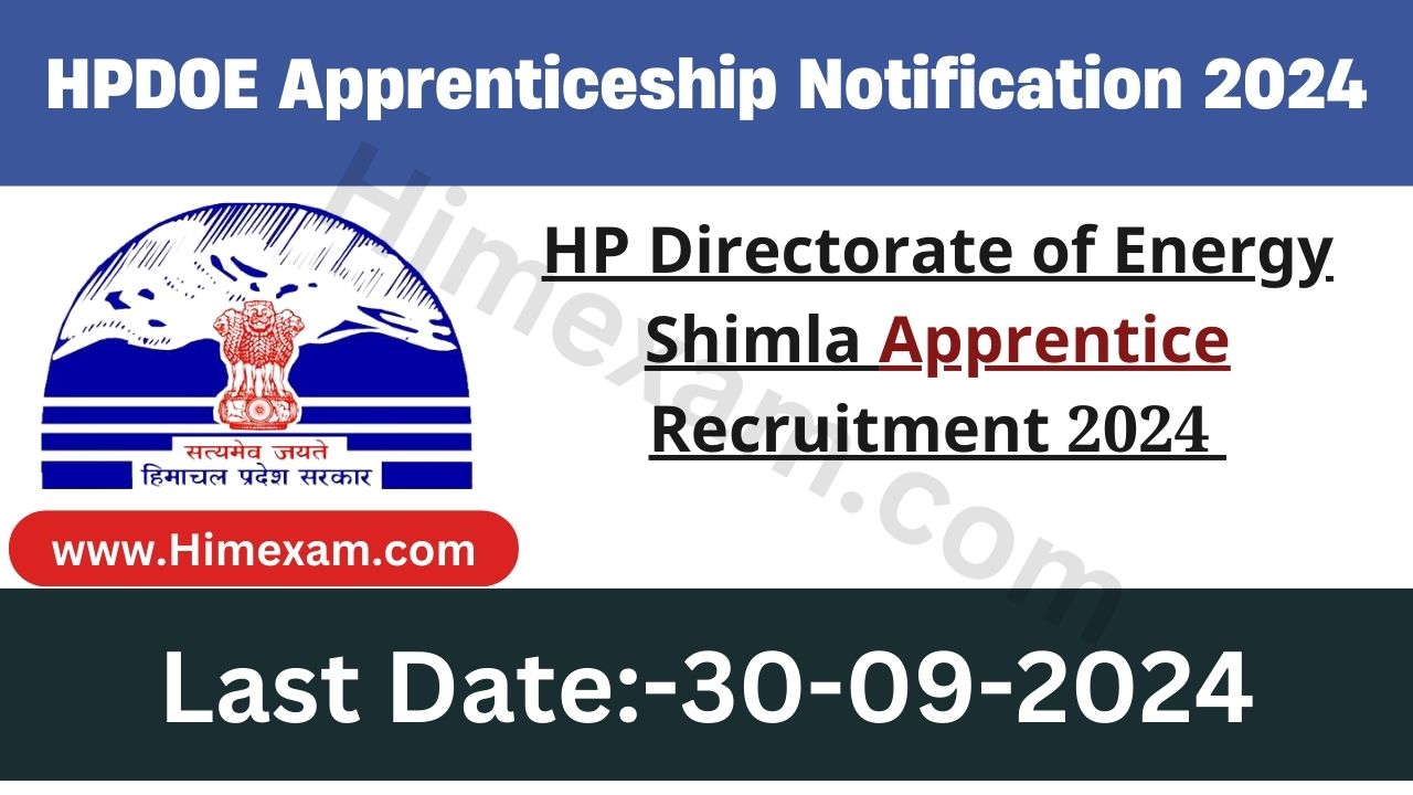 HP Directorate of Energy Shimla Apprentice Recruitment 2024