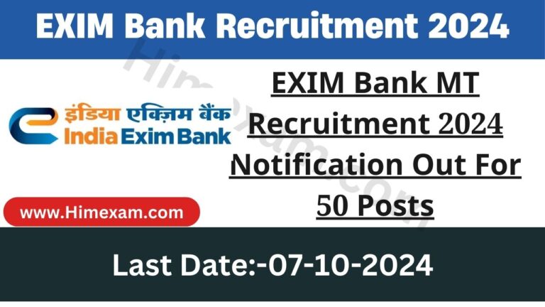 EXIM Bank MT Recruitment 2024 Notification Out For 50 Posts