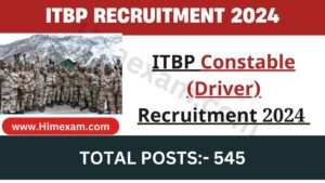 ITBP Constable (Driver) Recruitment 2024