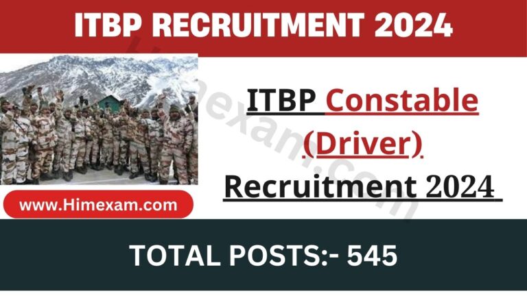 ITBP Constable (Driver) Recruitment 2024