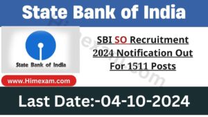 SBI SO Recruitment 2024 Notification Out For 1511 Posts