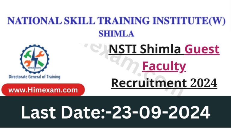 NSTI Shimla Guest Faculty Recruitment 2024