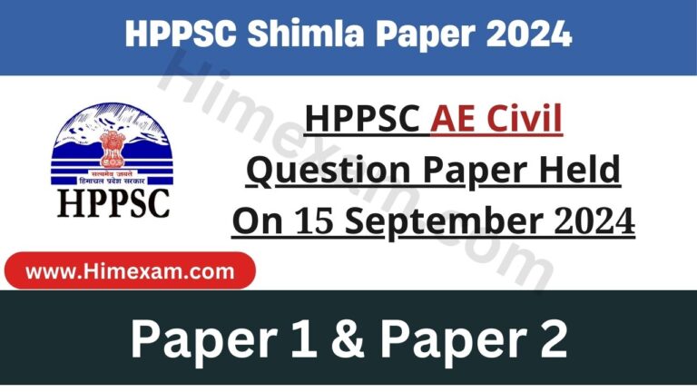 HPPSC AE Civil Question Paper Held On 15 September 2024