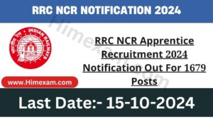 RRC NCR Apprentice Recruitment 2024 Notification Out For 1679 Posts