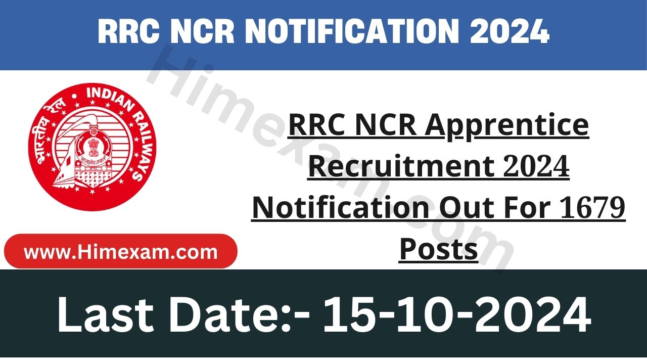 RRC NCR Apprentice Recruitment 2024 Notification Out For 1679 Posts