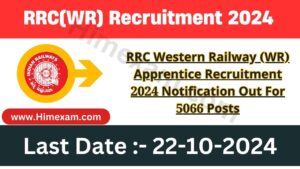 RRC Western Railway (WR) Apprentice Recruitment 2024 Notification Out For 5066 Posts