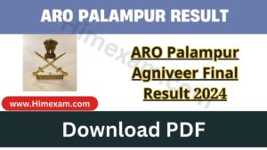 ARO Palampur Agniveer Final Result 2024