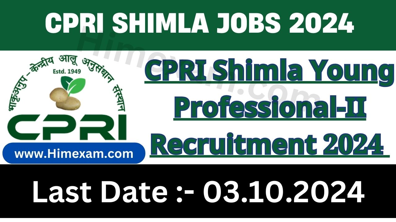 CPRI Shimla Young Professional-II Recruitment 2024