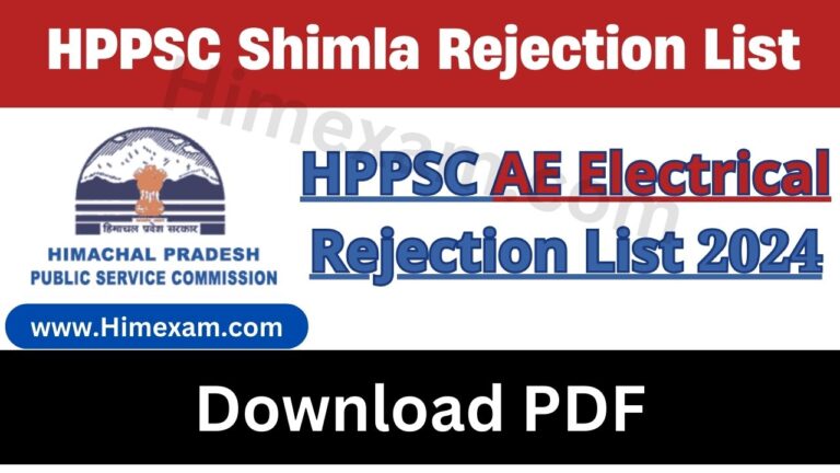 HPPSC AE Electrical Rejection List 2024