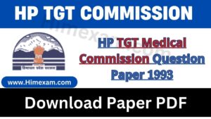 HP TGT Medical Commission Question Paper 1993