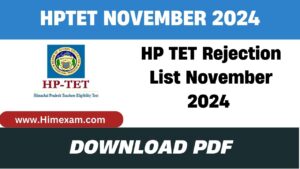 HP TET Rejection List November 2024