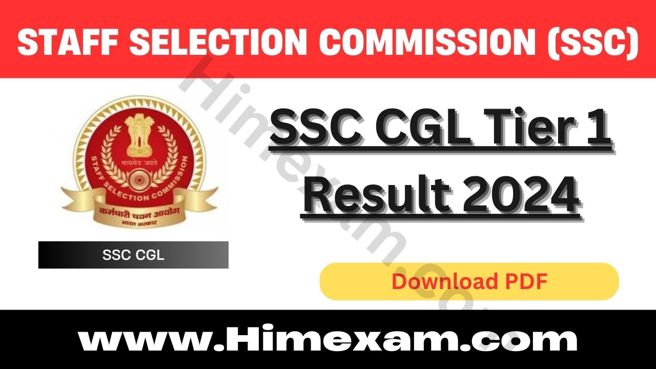 SSC CGL Tier 1 Result 2024