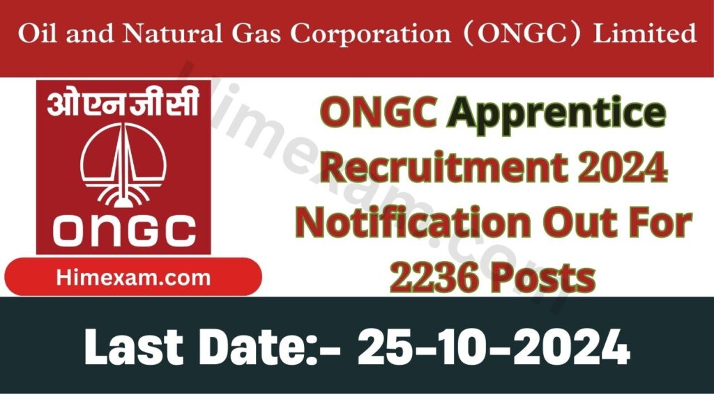 Ongc Post ONGC Apprentice Recruitment 2024 - Himexam.com