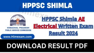 HPPSC Shimla AE Electrical Written Exam Result 2024