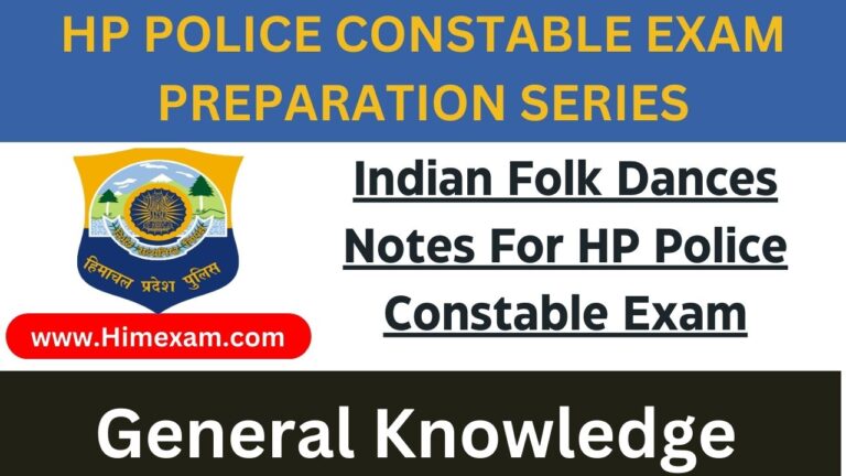 Indian Folk Dances Notes For HP Police Constable Exam