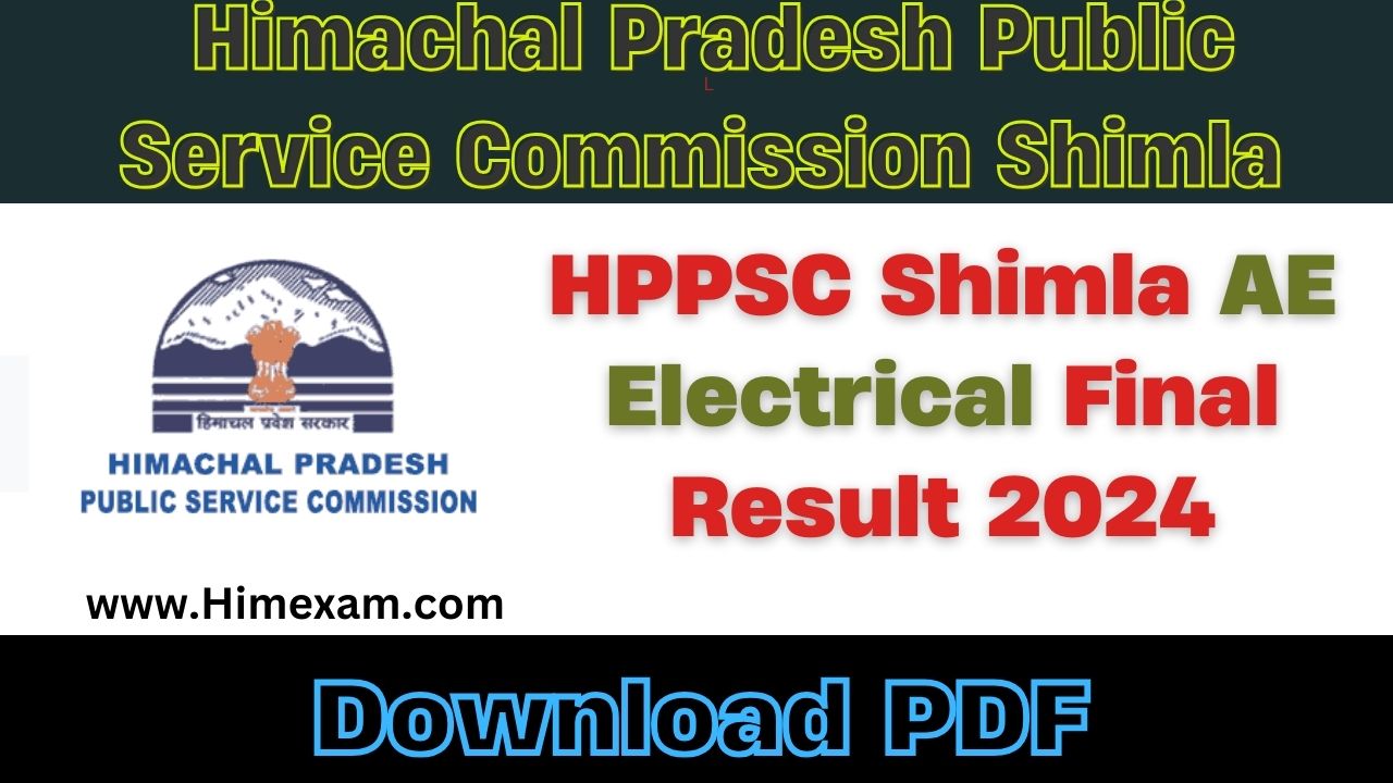 HPPSC Shimla AE Electrical Final Result 2024