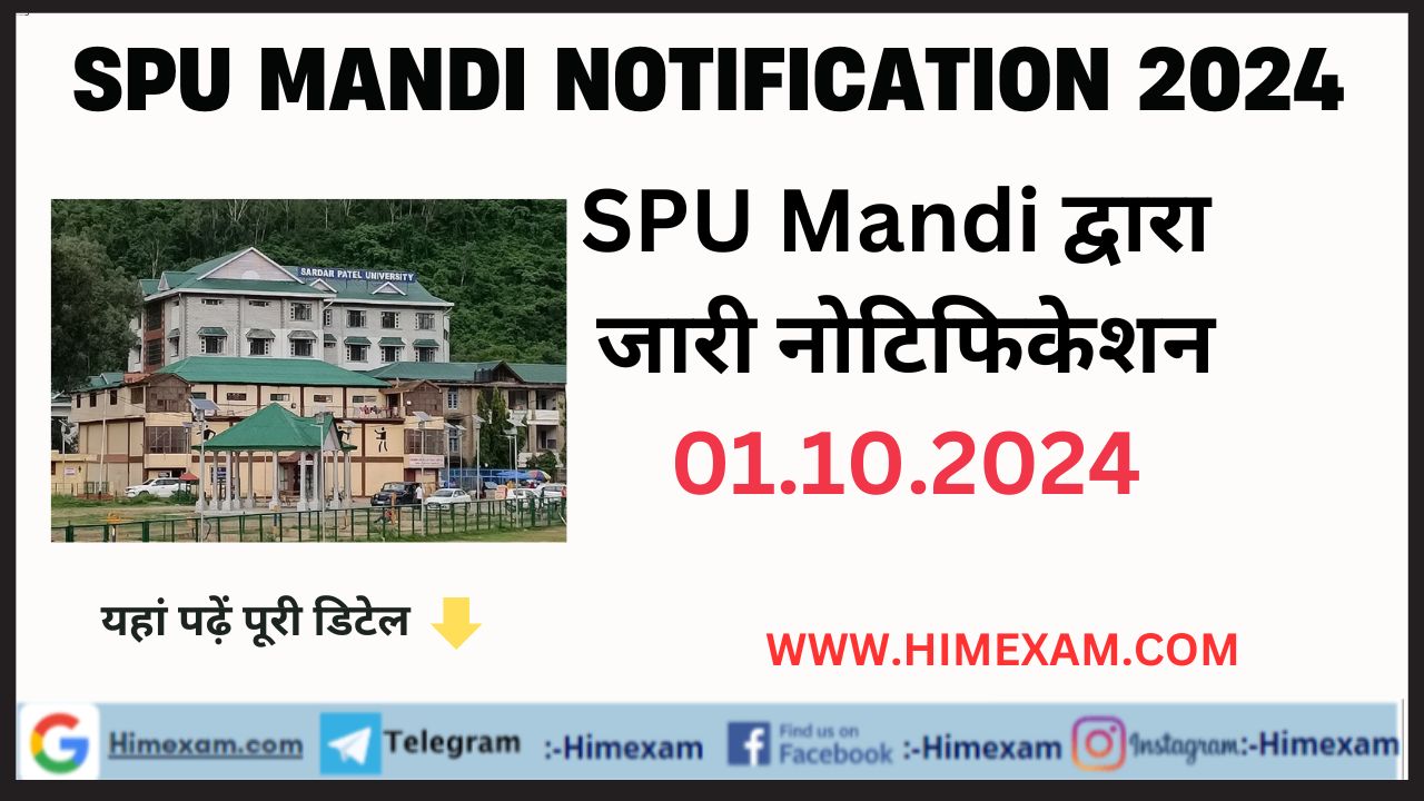 SPU Mandi All Notifications 01 October 2024