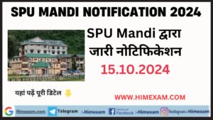 SPU Mandi All Notifications 15 October 2024